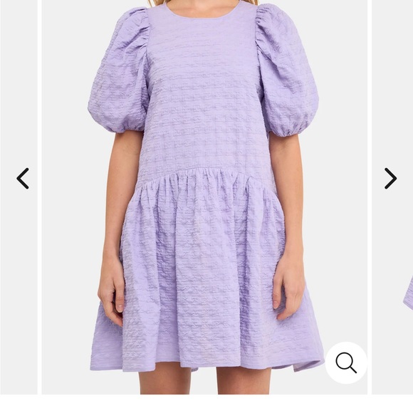 NWT English Factory Lavendar back tie Jacquard Puff Dress - Picture 9 of 9